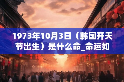 1973年10月3日(韩国开天节出生)是什么命_命运如何 1973年10月3日(韩国开天节出生)是什么命_命运如何