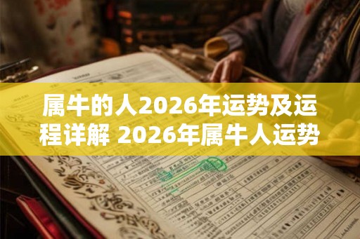 属牛的人2026年运势及运程详解 2026年属牛人运势如何