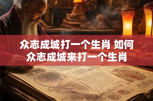 众志成城打一个生肖 如何众志成城来打一个生肖