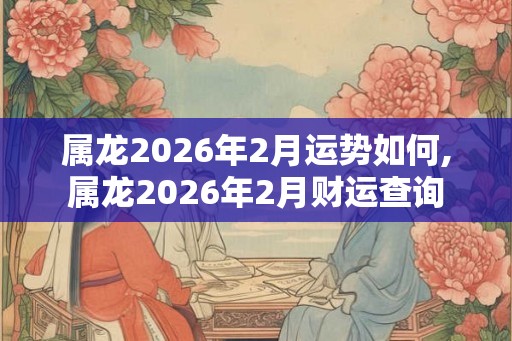 属龙2026年2月运势如何,属龙2026年2月财运查询
