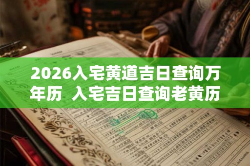 2026入宅黄道吉日查询万年历  入宅吉日查询老黄历