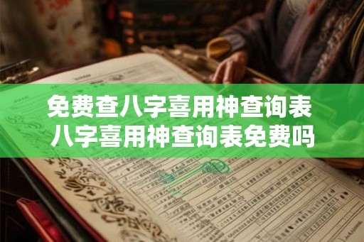 免费查八字喜用神查询表 八字喜用神查询表免费吗 免费查八字喜用神查询表 八字喜用神查询表免费吗