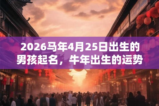 2026马年4月25日出生的男孩起名，牛年出生的运势解析