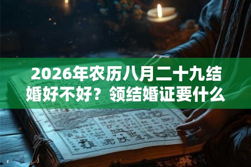 2026年农历八月二十九结婚好不好？领结婚证要什么材料？