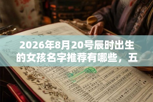 2026年8月20号辰时出生的女孩名字推荐有哪些，五行属什么