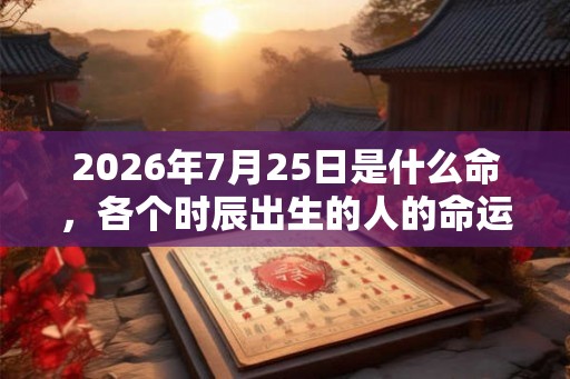 2026年7月25日是什么命,各个时辰出生的人的命运 2026年7月25日是什么命,各个时辰出生的人的命运