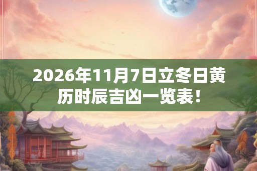 2026年11月7日立冬日黄历时辰吉凶一览表！