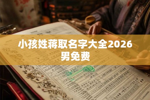 小孩姓蒋取名字大全2026男免费