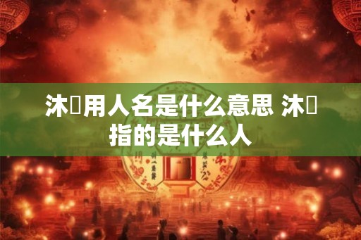 沐莀用人名是什么意思 沐莀指的是什么人