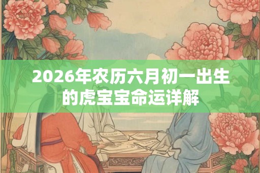 2026年农历六月初一出生的虎宝宝命运详解