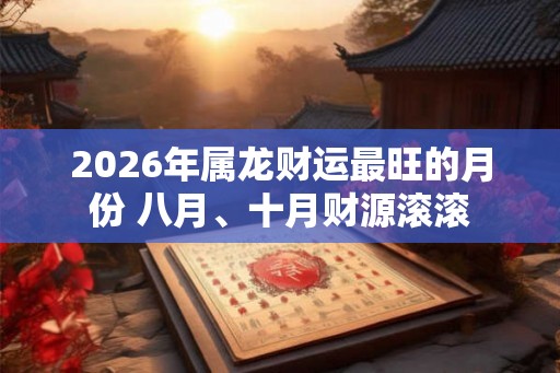 2026年属龙财运最旺的月份 八月、十月财源滚滚