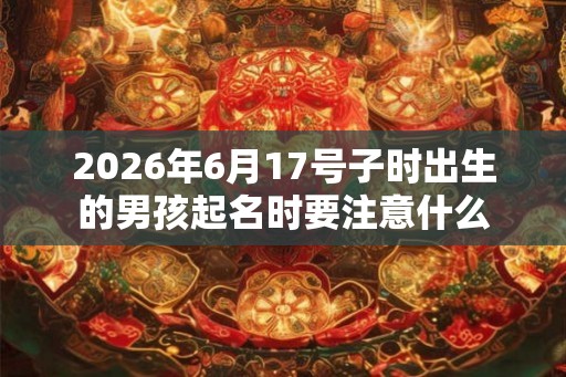 2026年6月17号子时出生的男孩起名时要注意什么
