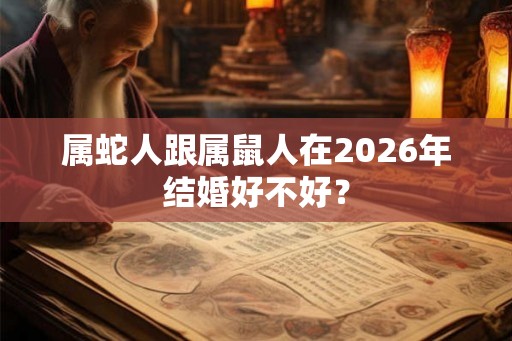 属蛇人跟属鼠人在2026年结婚好不好？