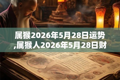 属猴2026年5月28日运势,属猴人2026年5月28日财运,生肖猴2026年5月28日运势