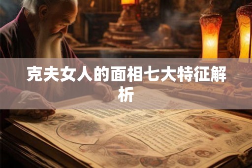 克夫女人的面相七大特征解析