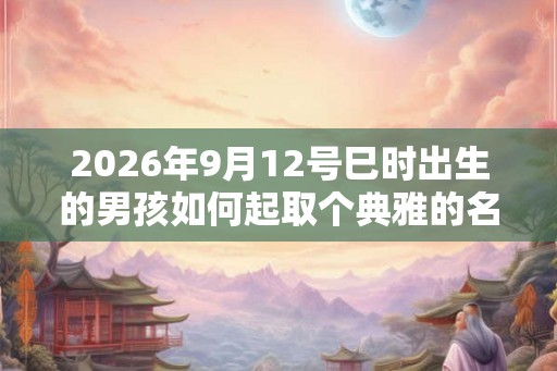 2026年9月12号巳时出生的男孩如何起取个典雅的名字，五行属什么