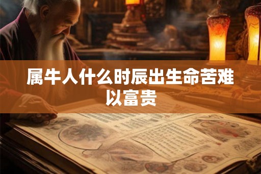 属牛人什么时辰出生命苦难以富贵 属牛人什么时辰出生命苦难以富贵