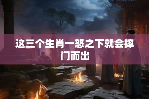 这三个生肖一怒之下就会摔门而出