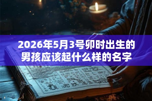 2026年5月3号卯时出生的男孩应该起什么样的名字