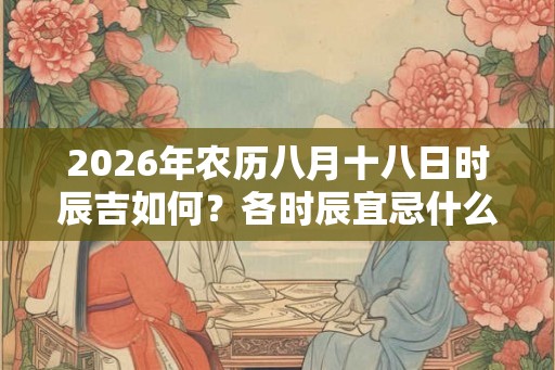 2026年农历八月十八日时辰吉如何？各时辰宜忌什么？