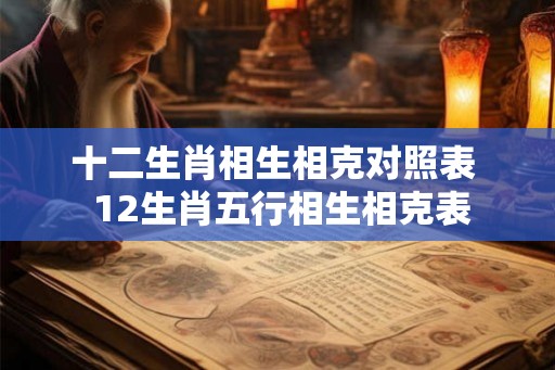 十二生肖相生相克对照表  12生肖五行相生相克表