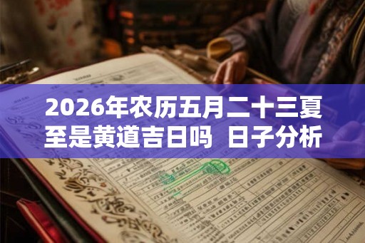 2026年农历五月二十三夏至是黄道吉日吗  日子分析