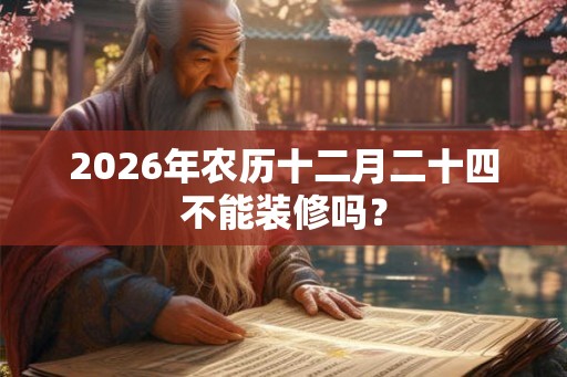 2026年农历十二月二十四不能装修吗？