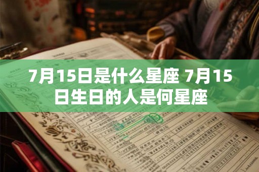 7月15日是什么星座 7月15日生日的人是何星座