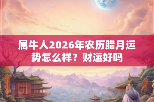 属牛人2026年农历腊月运势怎么样?财运好吗 属牛人2026年农历腊月运势怎么样?财运好吗