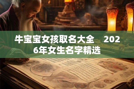 牛宝宝女孩取名大全　2026年女生名字精选