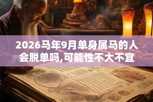 2026马年9月单身属马的人会脱单吗,可能性不大不宜结婚