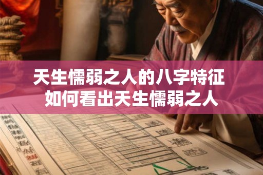 天生懦弱之人的八字特征 如何看出天生懦弱之人