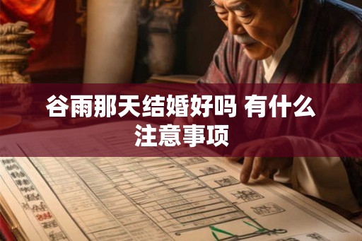 谷雨那天结婚好吗 有什么注意事项 谷雨那天结婚好吗 有什么注意事项