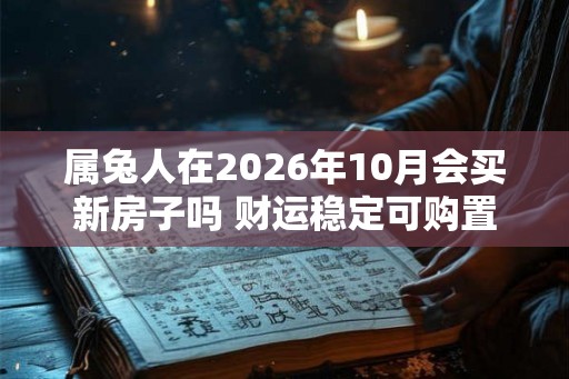 属兔人在2026年10月会买新房子吗 财运稳定可购置