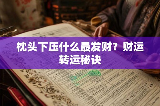 枕头下压什么最发财？财运转运秘诀