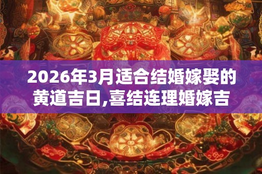 2026年3月适合结婚嫁娶的黄道吉日,喜结连理婚嫁吉时