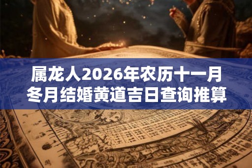 属龙人2026年农历十一月冬月结婚黄道吉日查询推算