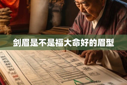 剑眉是不是福大命好的眉型