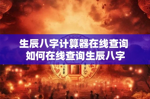 生辰八字计算器在线查询 如何在线查询生辰八字