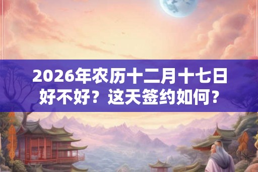 2026年农历十二月十七日好不好？这天签约如何？