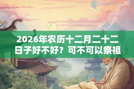 2026年农历十二月二十二日子好不好？可不可以祭祖？