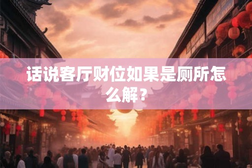 话说客厅财位如果是厕所怎么解？