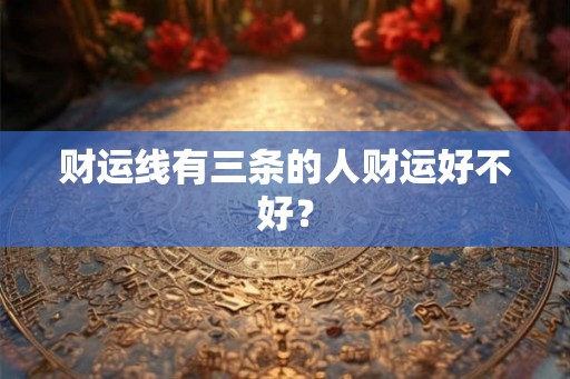 财运线有三条的人财运好不好？