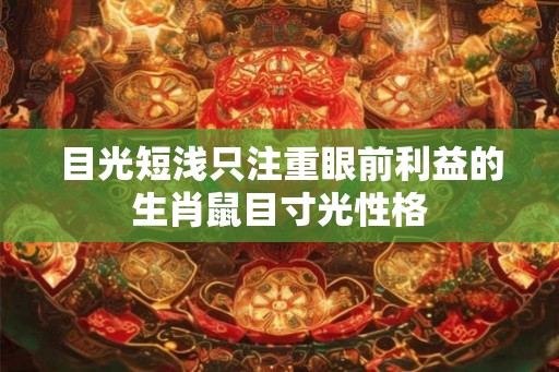 目光短浅只注重眼前利益的生肖鼠目寸光性格