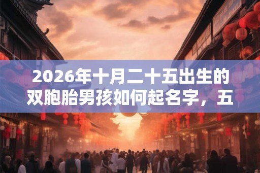 2026年十月二十五出生的双胞胎男孩如何起名字，五行属什么？