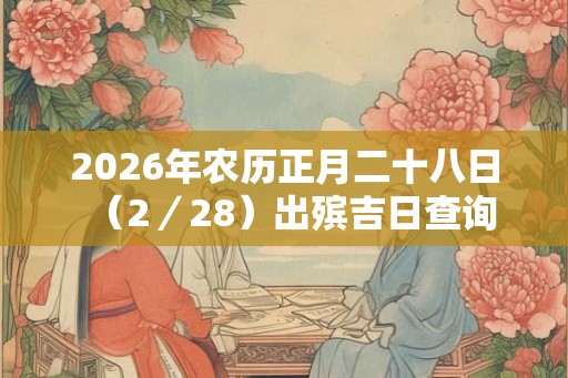 2026年农历正月二十八日（2／28）出殡吉日查询