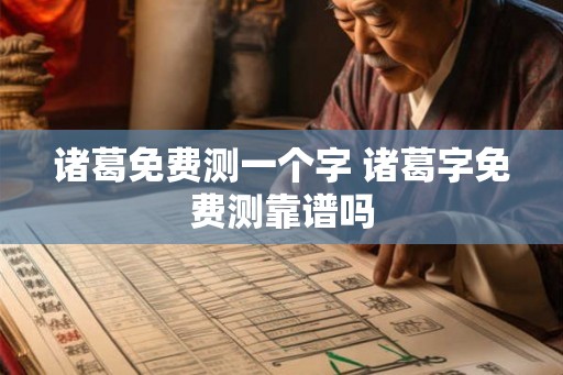 诸葛免费测一个字 诸葛字免费测靠谱吗
