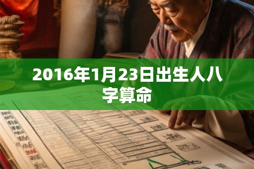 2016年1月23日出生人八字算命