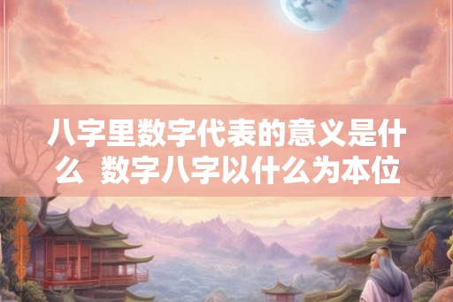八字里数字代表的意义是什么  数字八字以什么为本位