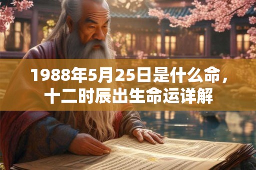 1988年5月25日是什么命，十二时辰出生命运详解
